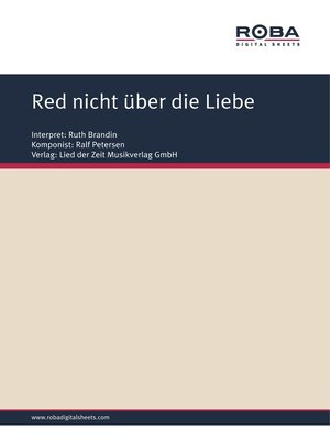 cover image of Red nicht über die Liebe